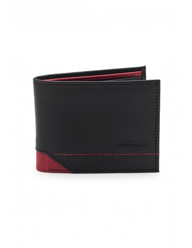 Billetera Hombre 330 Cuero negro x rojo