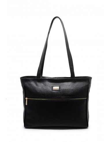 Bolso De Hombro 1023 Cuero negro liso